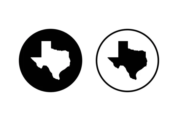 Symbole Der Texas Karte Auf Weißem Hintergrund Symbol Für Texas — Stockvektor