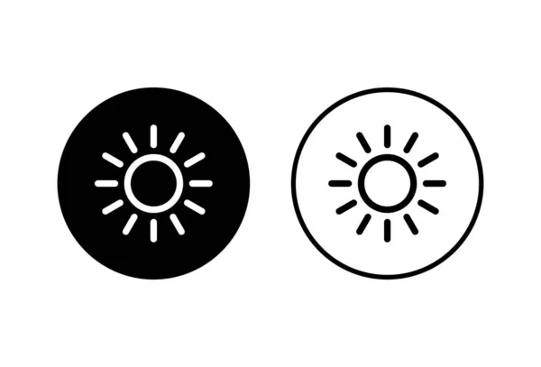 Sun Ikoner Som Vit Bakgrund Solvektor Ico — Stock vektor
