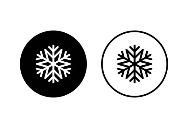 Icone Fiocco Neve Impostate Sfondo Bianco Vettore Icona Della Neve — Vettoriale Stock