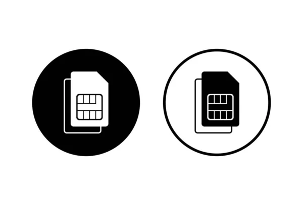 Double Carte Sim Icônes Définir Vecteur Sur Fond Blanc Icône — Image vectorielle