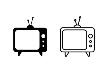 TV vektör simgeleri ayarlandı. Tv ico