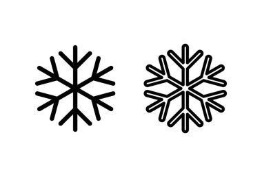 Kar tanesi simgeleri ayarlandı. Kar ikonu vektörü. Kışın sembolü, dondu