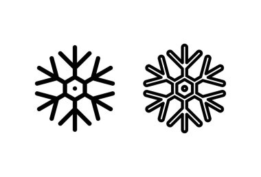 Kar tanesi simgeleri ayarlandı. Kar ikonu vektörü. Kışın sembolü, dondu