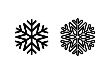 Kar tanesi simgeleri ayarlandı. Kar ikonu vektörü. Kışın sembolü, dondu