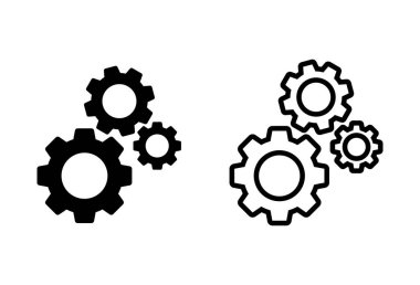 Simgeler ayarlanıyor. Vektör simgesi ayarlanıyor. Cog Ayarları Simge Sembolü. Gea
