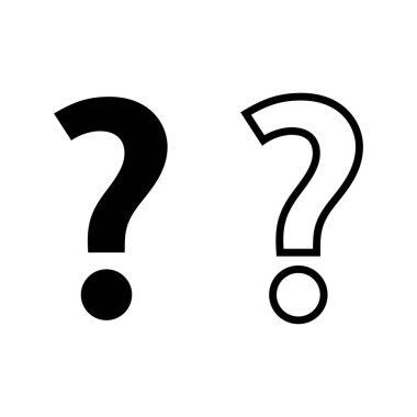 Soru Simgeleri ayarlandı. Soru işareti işareti. Yardım simgesi. Fa