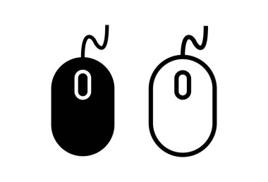 Bilgisayar Fare Simgeleri beyaz arkaplana ayarlandı. Bilgisayar fare vektörü ico