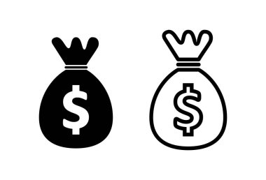 Para simgeleri beyaz arkaplanda ayarlandı. Para vektör simgesi. Dolar Meksika