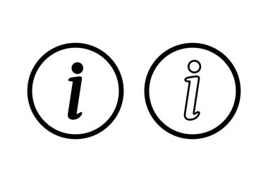 Bilgi simgeleri beyaz arkaplanda ayarlandı. Bilgi işareti var. Bizim hakkımızda