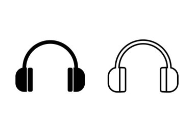 Kulaklık simgeleri beyaz arkaplanda. Kulaklık vektör simgesi. Seni ararım.