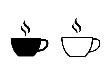 Beyaz arka planda bir fincan kahve ikonu. Kahve fincanı ikonu. Kahve vektörü ikonu. Te