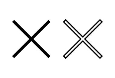 Beyaz arkaplanda simgeleri kapat. Simgeyi sil. sil, iptal et, simgeden çık