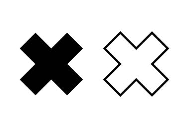 Beyaz arkaplanda simgeleri kapat. Simgeyi sil. sil, iptal et, simgeden çık