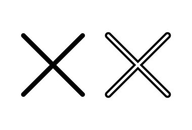 Beyaz arkaplanda simgeleri kapat. Simgeyi sil. sil, iptal et, simgeden çık