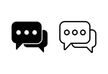 Beyaz arkaplanda sohbet simgeleri ayarlandı. Sohbet vektörü simgesi. Konuşma balonu!