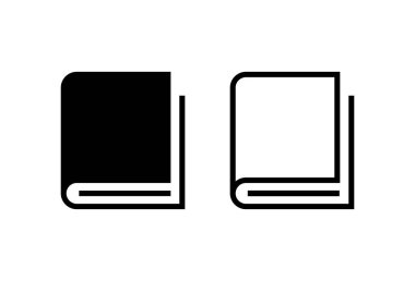 Beyaz arkaplanda kitap simgeleri ayarlandı. Kitap vektörü ico