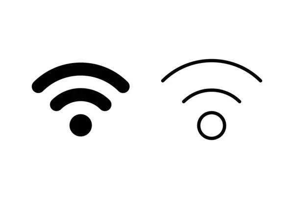 Conjunto Iconos Wifi Icono Vector Señal Icono Inalámbrico Wifi Signo — Vector de stock