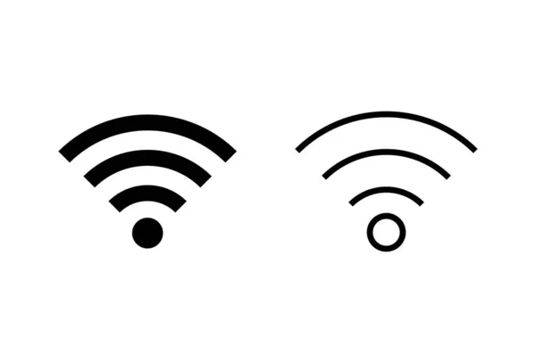 Conjunto Iconos Wifi Icono Vector Señal Icono Inalámbrico Wifi Signo — Vector de stock