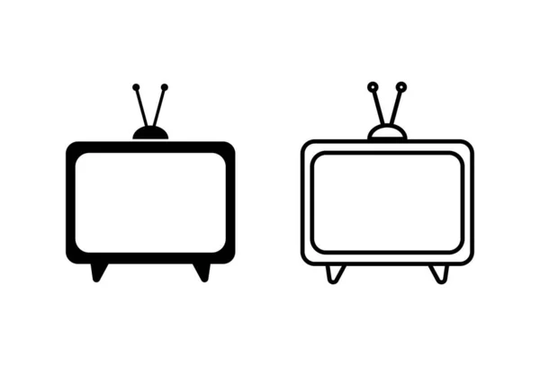 Conjunto Iconos Vectoriales Televisión Ico — Archivo Imágenes Vectoriales