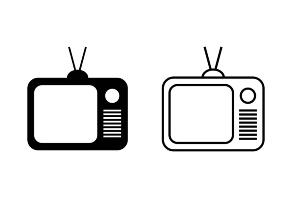 Conjunto Iconos Vectoriales Televisión Ico — Archivo Imágenes Vectoriales