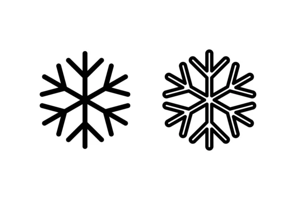 Conjunto Iconos Copo Nieve Vector Icono Nieve Símbolo Del Invierno — Vector de stock