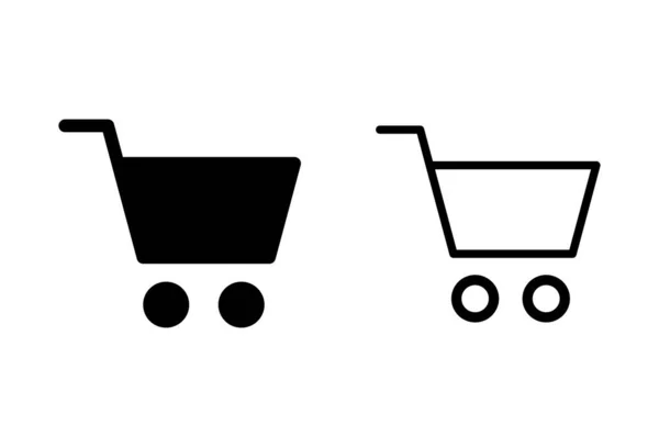 设置购物图标 购物车图标 篮子的图标 滑翔伞 — 图库矢量图片