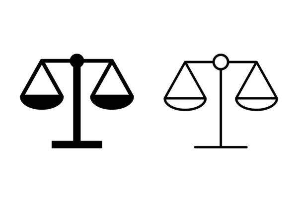 Набор Значков Весов Значок Масштаба Закона Значок Вектора Шкал Justic — стоковый вектор