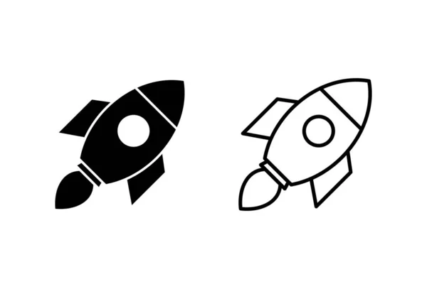 Rocket Vector Icons Set Start Concept Symbol Startup Ico — Stock Vector