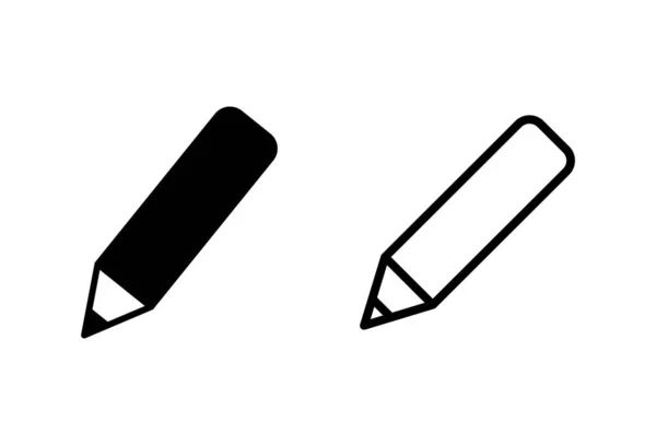 鉛筆アイコンは白を背景に設定します 鉛筆ベクトル Ico — ストックベクタ