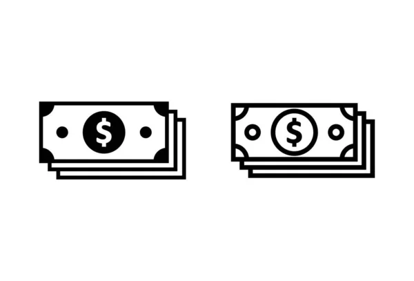 Money Icons Set White Background Money Vector Icon Dollar Ico — Stock Vector