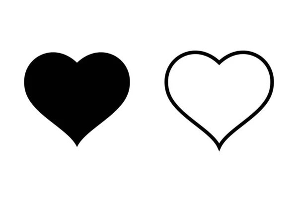 Iconos Del Corazón Sobre Fondo Blanco Icono Del Vector Del — Vector de stock