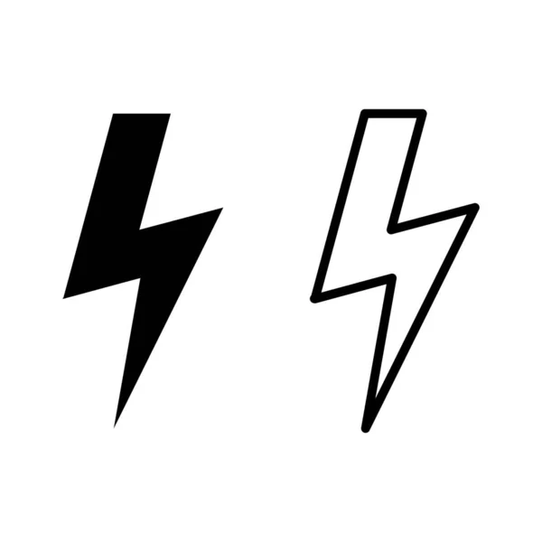 Lightningアイコンは白の背景に設定されます ボルト アイコン ベクトル エネルギーと雷電気イコ — ストックベクタ