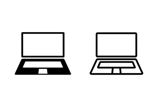 Laptop Icons Set White Background Laptop Vector Ico — Stock Vector