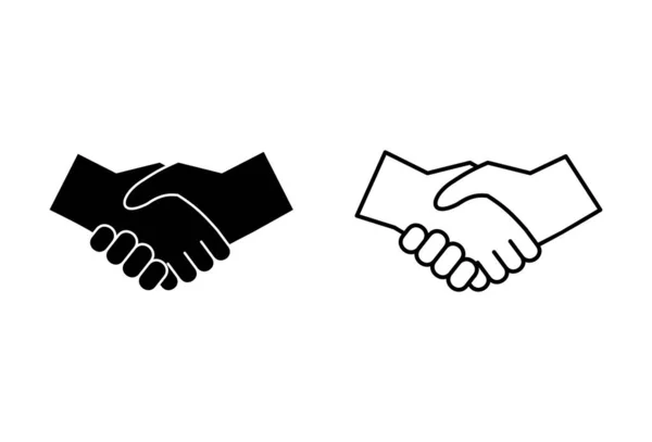 Handshake Icons Set White Background Business Handshake Contract Agreement Trust — Stock Vector