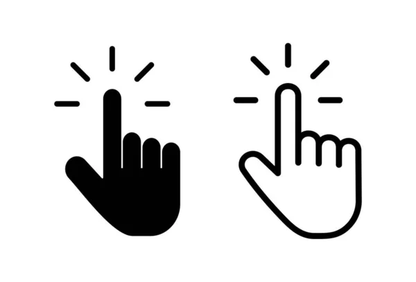 Handcursorsymbole Auf Weißem Hintergrund Klicken Sie Hand Auf Das Symbol — Stockvektor