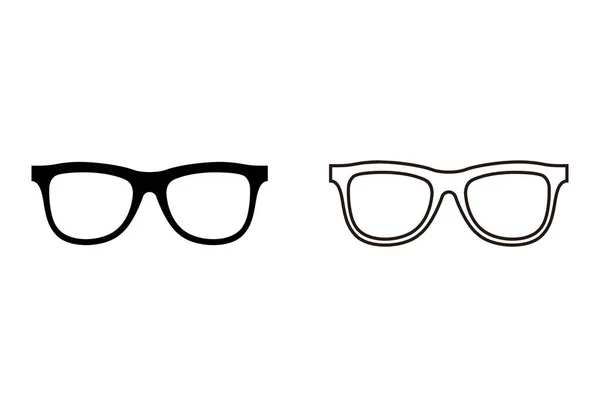 眼镜图标在白色背景上设置向量 花哨的眼镜 白色背景上的眼镜图标 光学简写A — 图库矢量图片