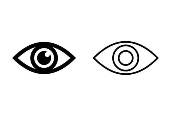 Ícones Olhos Fundo Branco Olhar Ícone Visão Vetor Ocular Ico — Vetor de Stock