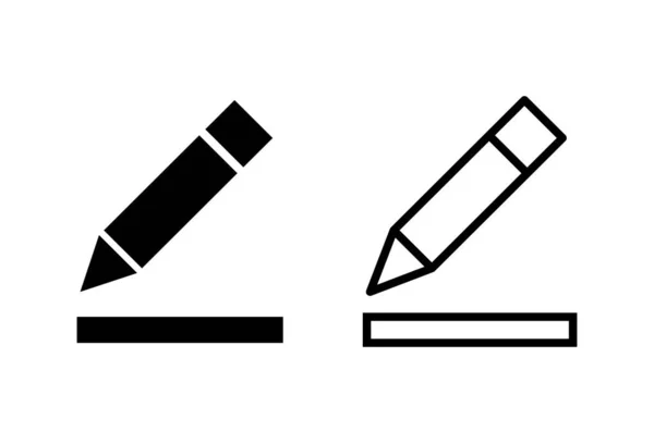 Modifier Les Icônes Définies Sur Fond Blanc Icône Crayon Inscrivez — Image vectorielle