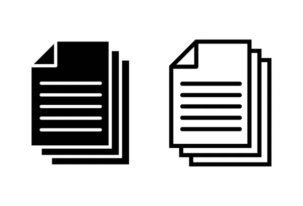 Document Icons Set White Background Paper Icon File Ico — Stock Vector