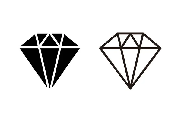 Diamant Symbole Auf Weißem Hintergrund Diamant Vektorsymbol Edelstein Symbol — Stockvektor