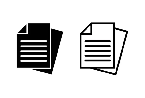 Dokument Symbole Auf Weißem Hintergrund Papiersymbol Akte Ico — Stockvektor