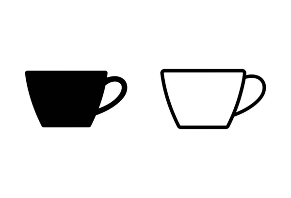 Чашка Кофе Иконы Установлены Белом Фоне Кофейная Чашка Значок Вектора — стоковый вектор