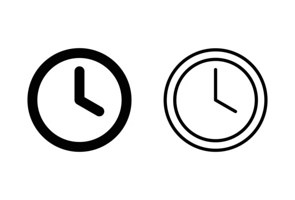 时钟图标设置在白色背景上 时间图标向量 时钟矢量Ico — 图库矢量图片