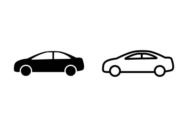 車のアイコンは白を背景に設定します 車のアイコンのベクトル — ストックベクタ