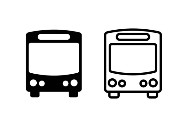 Ícones Ônibus Definidos Fundo Branco Preto Vetor Ônibus Ico —  Vetores de Stock