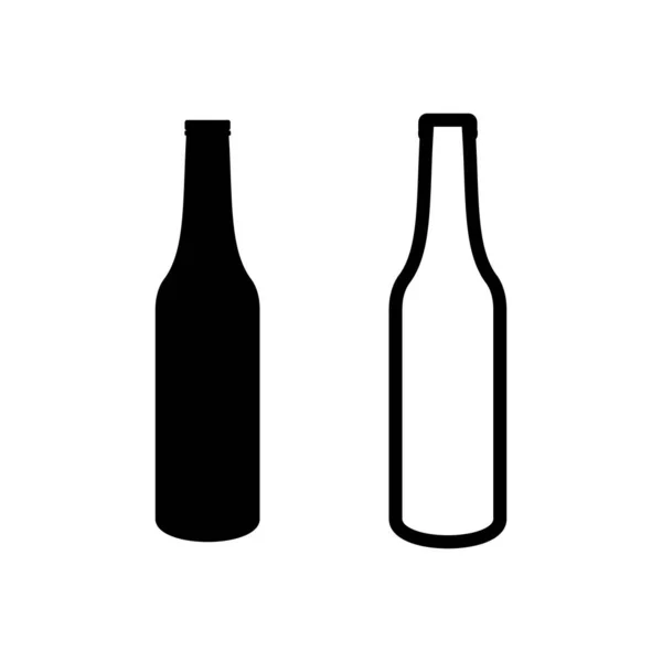 瓶子图标设置在白色背景上 时尚平面设计中的瓶子图标 — 图库矢量图片
