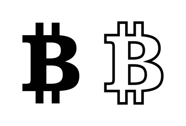 Icônes Signe Bitcoin Mis Sur Fond Blanc Crypto Symbole Monnaie — Image vectorielle