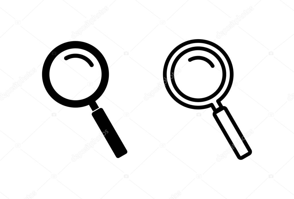 Search icons set. Glass vector icon. search magnifying glass icon. Fin