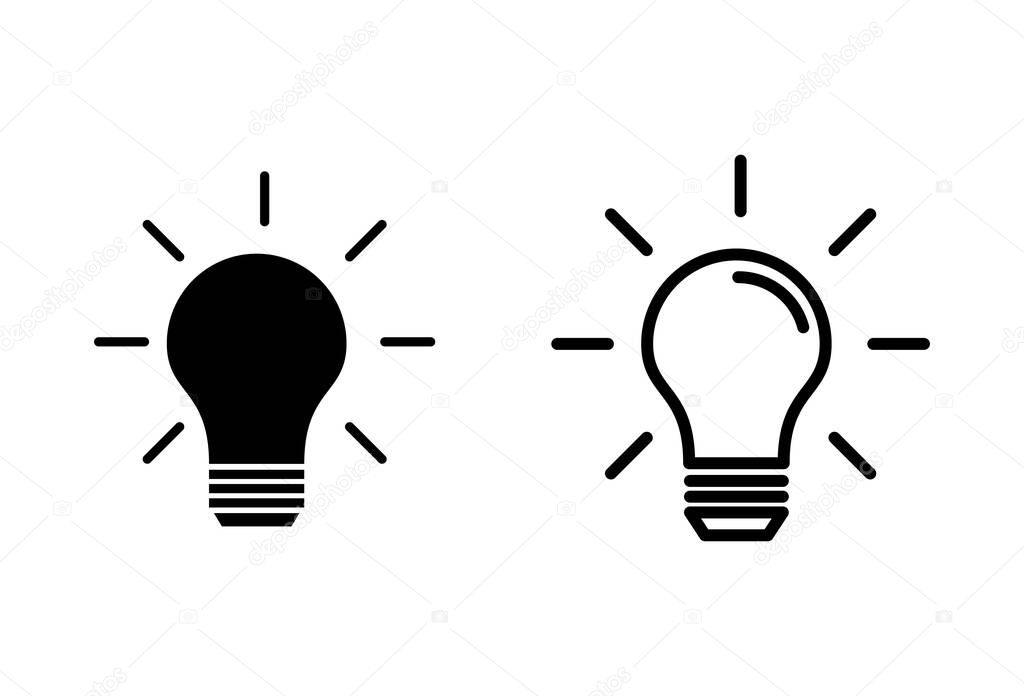 Lamp icons set on white background. Light bulb icon vector. Idea vector ico