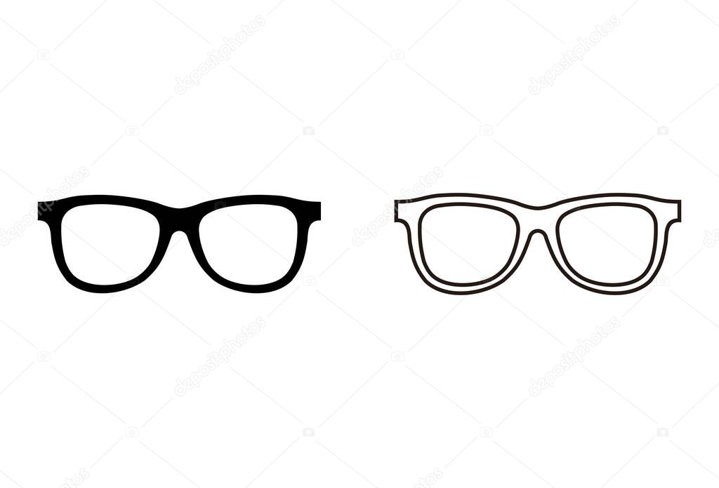 Glasses icons set vector on white background. Stylish Eyeglasses. Glasses icon on white background. Optical concep